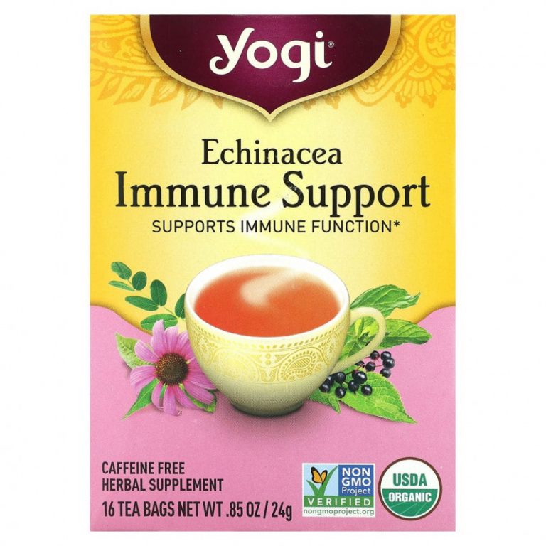 Yogi Tea, Immune Support с эхинацеей, без кофеина, 16 чайных пакетиков, 24 г (85 унций)