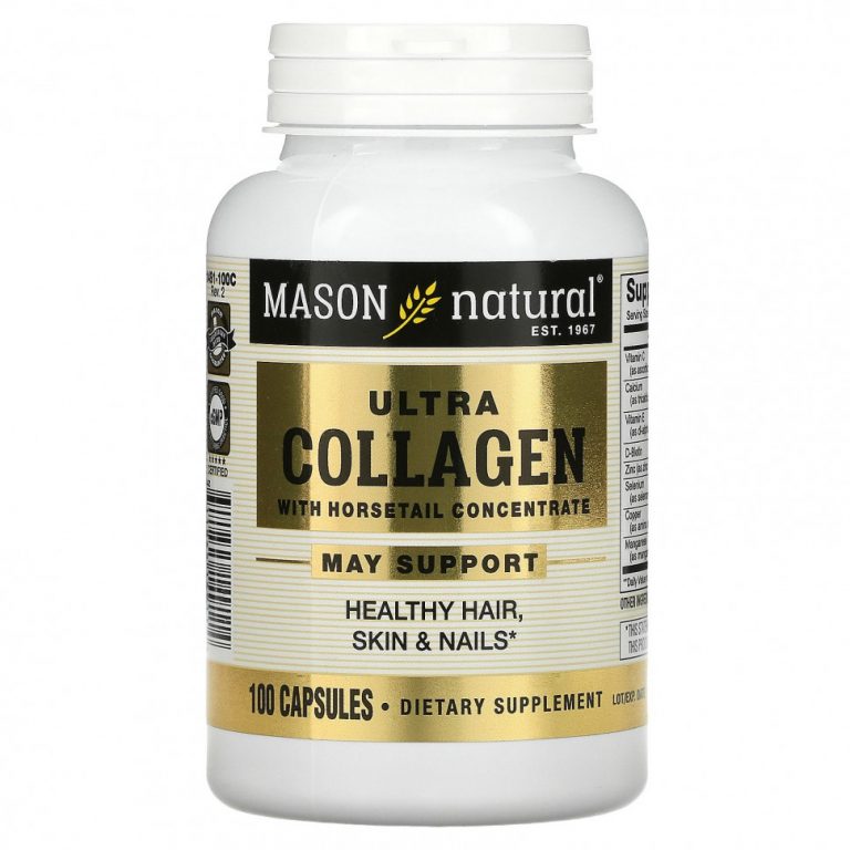 Mason Natural, Ultra Collagen с концентратом хвоща, 100 капсул