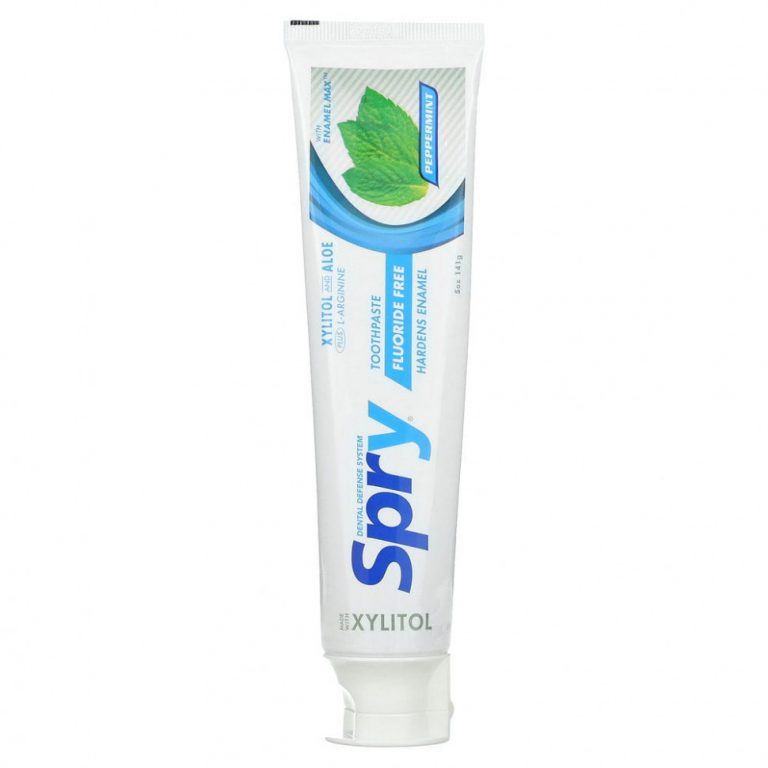 Xlear, Spry Toothpaste, Anti-Plaque Tartar Control, Fluoride Free, Natural Peppermint, 5 oz (141 g)