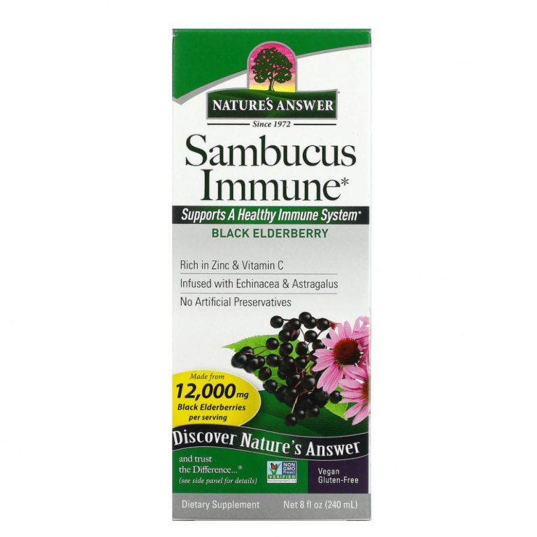 Nature’s Answer, Sambucus Immune, черная бузина, 12 000 мг, 240 мл (8 жидк. унций)