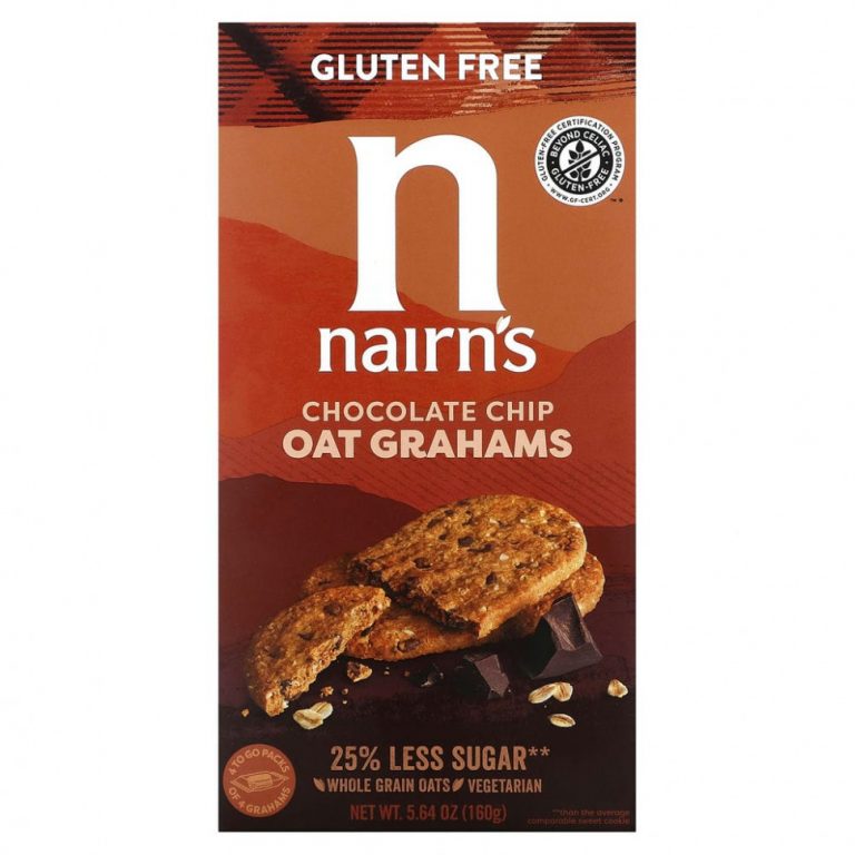 Nairn’s, Oat Grahams, Без глютена, шоколадная стружка, 5,64 унции (160 г)