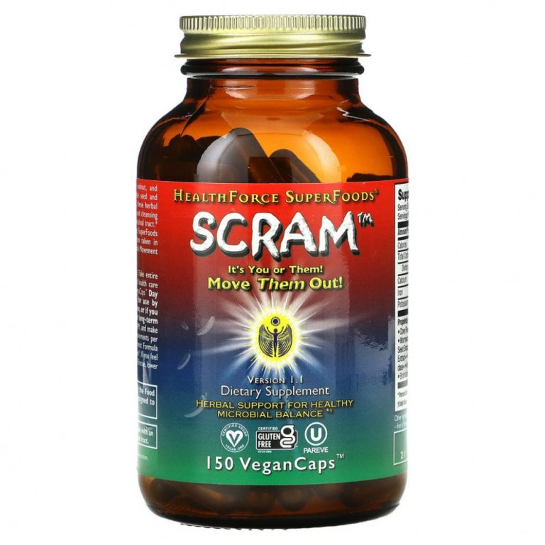 HealthForce Superfoods, Scram, 150 веганских капсул