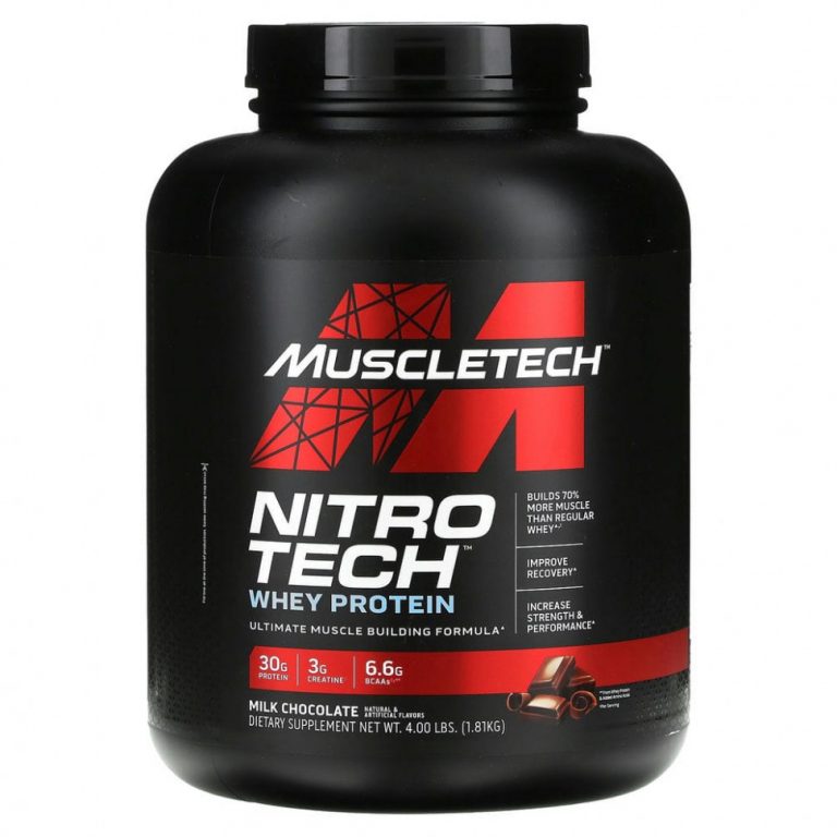 Muscletech, NitroTech, сывороточные пептиды, молочный шоколад, 1,81 кг (4 фунта)