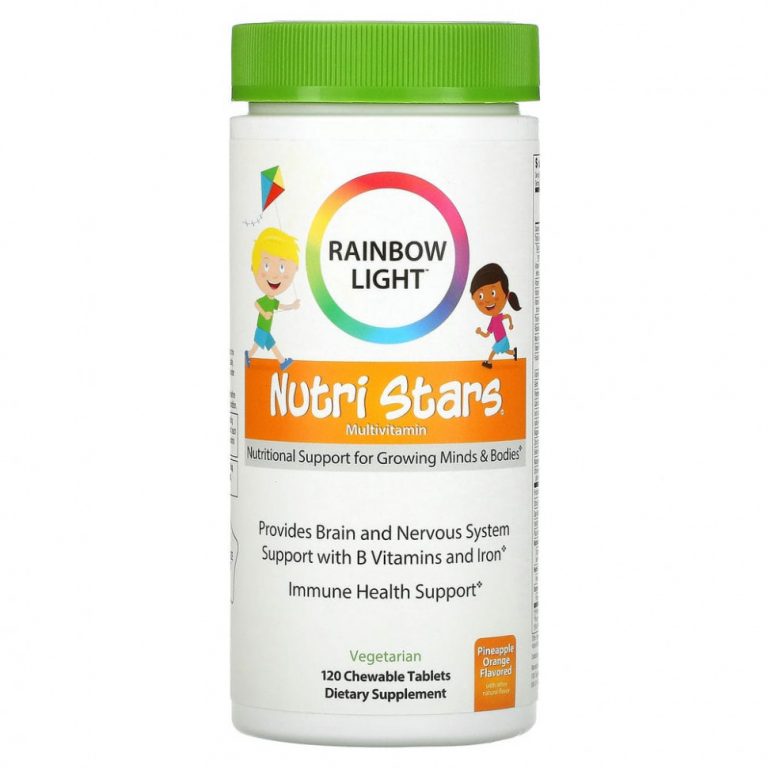 Rainbow Light, Nutri Stars, мультивитамины, со вкусом ананаса и апельсина, 120 жевательных таблеток