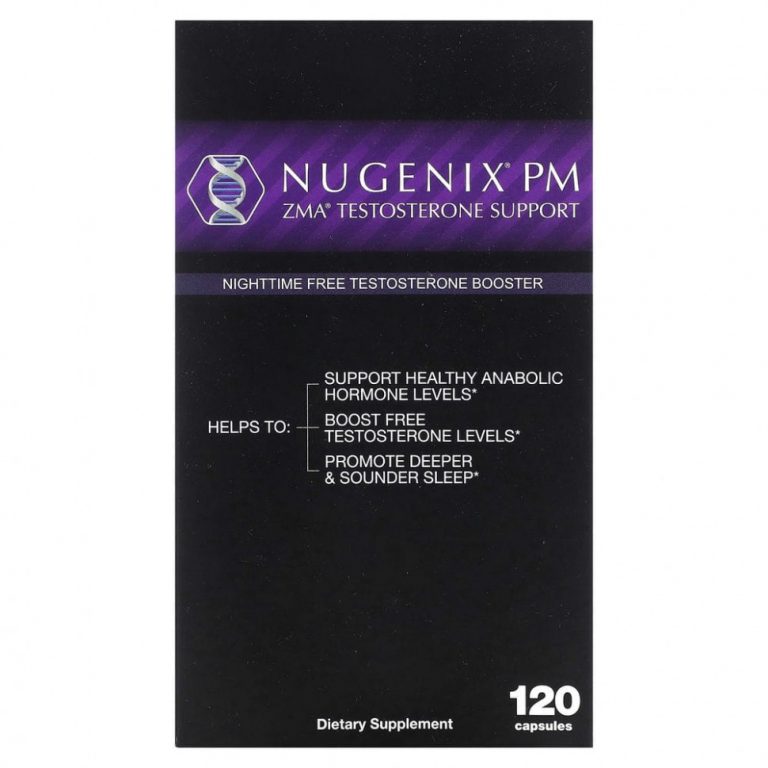 Nugenix, ZMA Testosterone Booster, Nightime Free Testosterone Booster, 120 Capsules