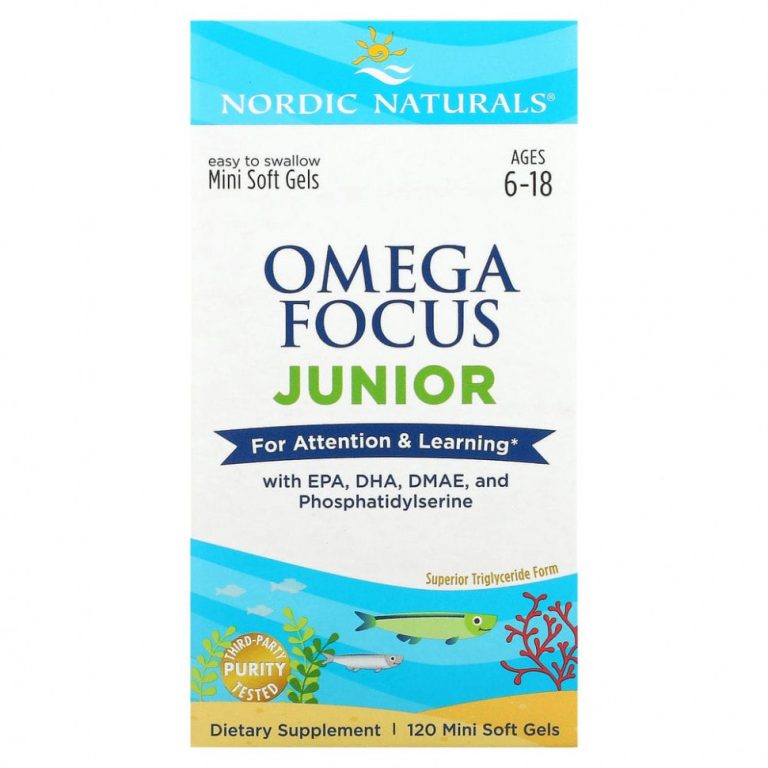 Nordic Naturals, Omega Focus Junior, для детей 6–18 лет, 120 мягких мини-таблеток