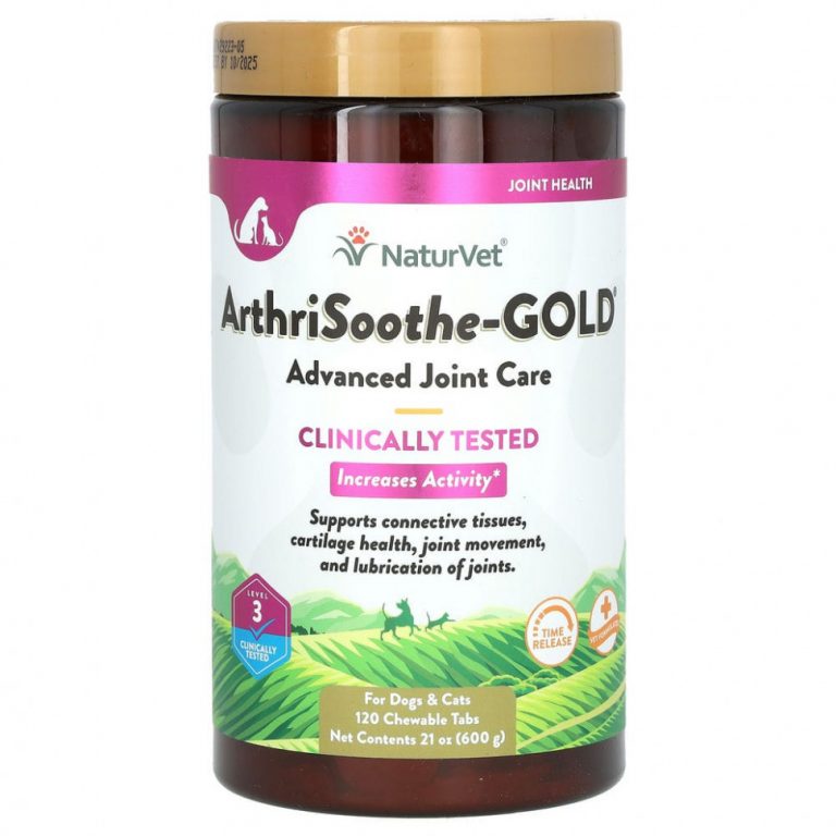 NaturVet, ArthriSoothe-GOLD, улучшенный уход, уровень 3, 120 жевательных таблеток, 21 унц. (600 г)