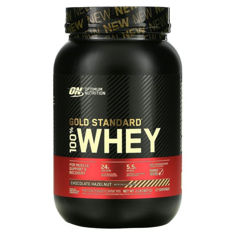 Optimum Nutrition, Gold Standard, 100% сыворотка, со вкусом фундука в шоколаде, 907 г (2 фунта)