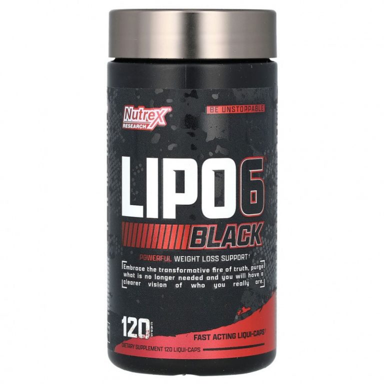 Nutrex Research, LIPO-6 Black, экстремальная эффективность, 120 черных капсул