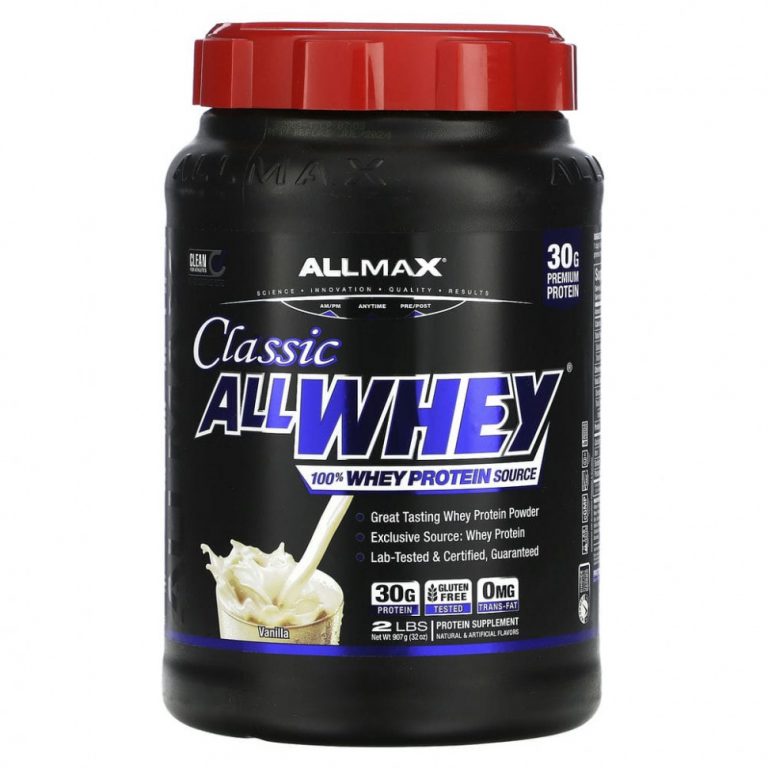 ALLMAX Nutrition, AllWhey Classic, 100% сывороточный протеин, французская ваниль, 2 фунта (907 г)