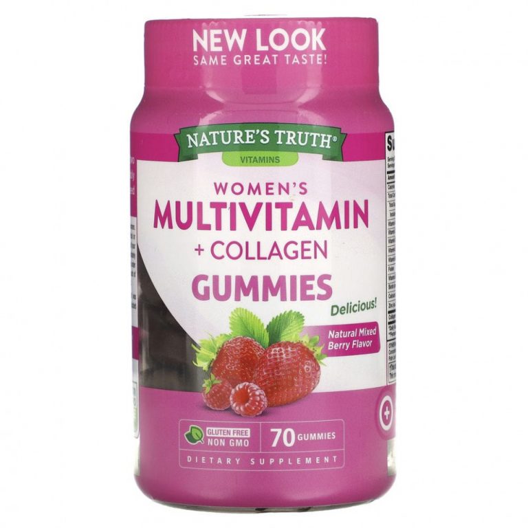 Nature’s Truth, Multivitmain + Collagen для женщин, натуральная ягодная смесь, 70 жевательных таблеток