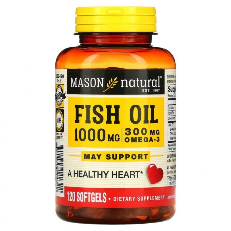 Mason Natural, рыбий жир, 1000 мг, 120 капсул