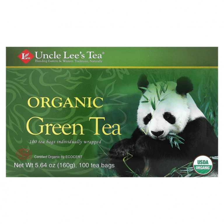 Uncle Lee’s Tea, Органический зелёный чай, 100 чайных пакетиков, 160 г