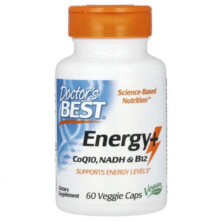 Doctor’s Best, Energy+ CoQ10, NADH и B12, 60 вегетарианских капсул