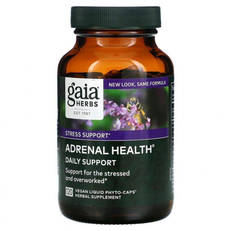 Gaia Herbs, Adrenal Health, ежедневная поддержка, 120 растительных капсул Phyto-Caps