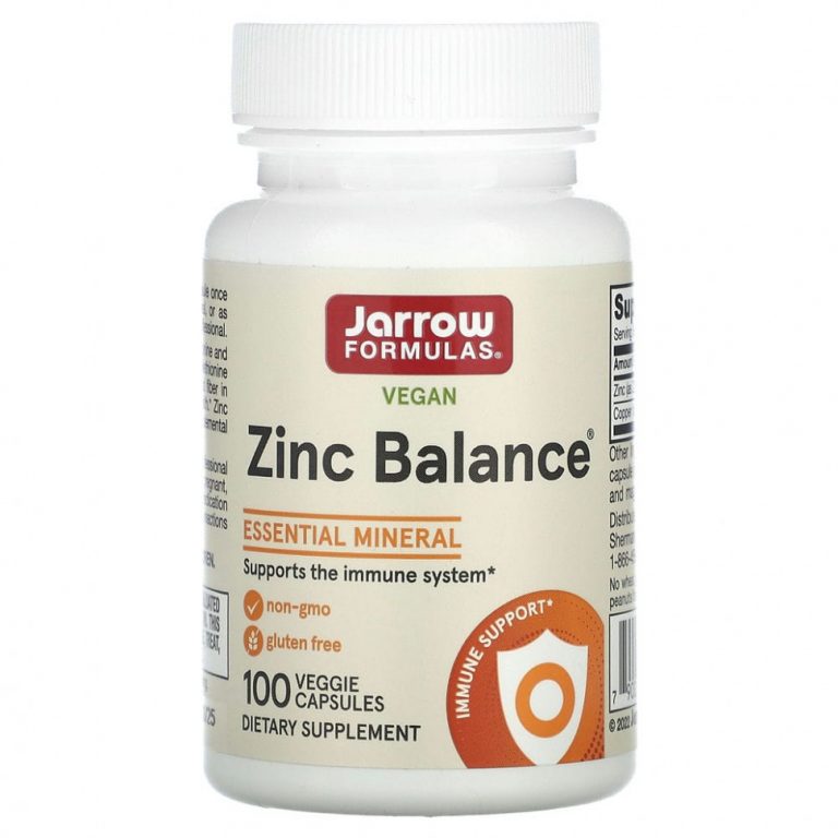 Jarrow Formulas, Zinc Balance, 100 вегетарианских капсул