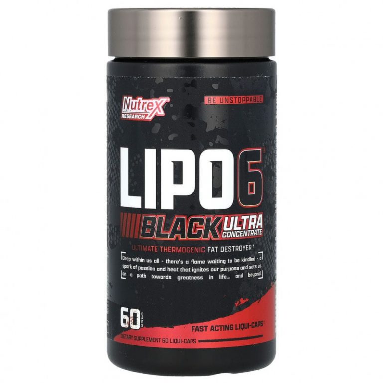 Nutrex Research, LIPO-6 Black, ультраконцентрат, 60 черных капсул