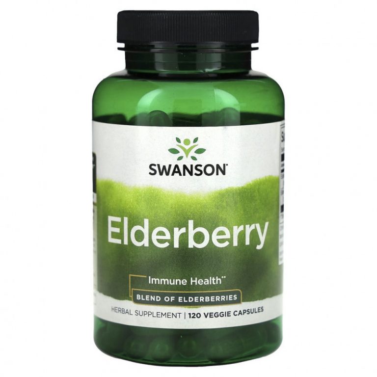 Swanson, Elderberry, для укрепления иммунитета, 120 растительных капсул