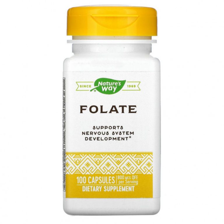 Nature’s Way, Folate , 800 mcg, 100 Capsules