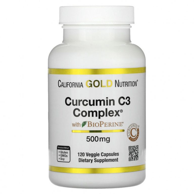 California Gold Nutrition, Curcumin C3 Complex с экстрактом BioPerine, 500 мг, 120 растительных капсул