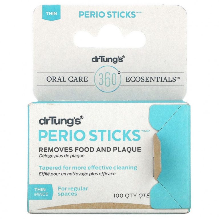 Dr. Tung’s, Perio Sticks, палочки для удаления налета, тонкие 80 шт