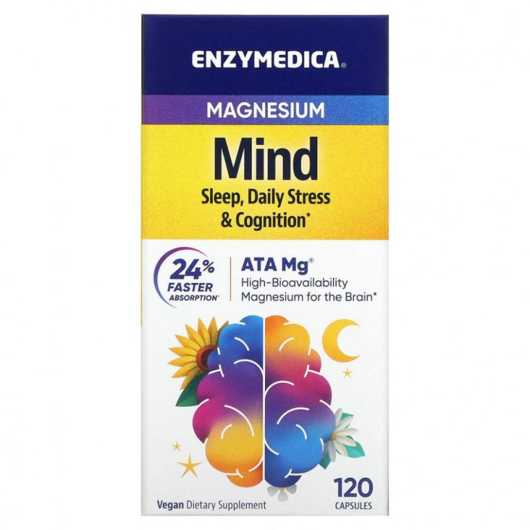 Enzymedica, Магний, для разума, 120 капсул