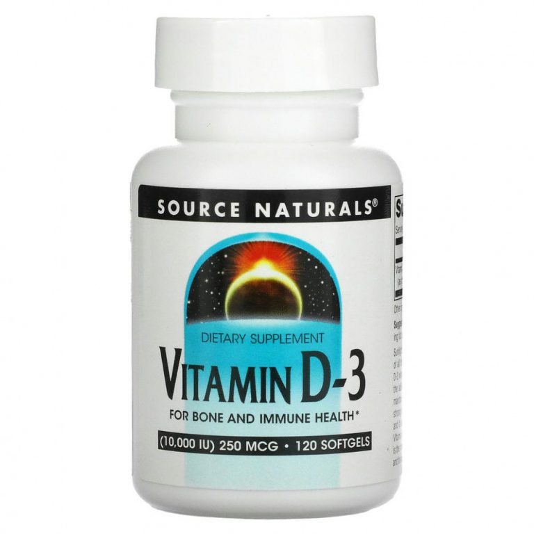 Source Naturals, витамин D3, 10 000 МЕ, 120 капсул