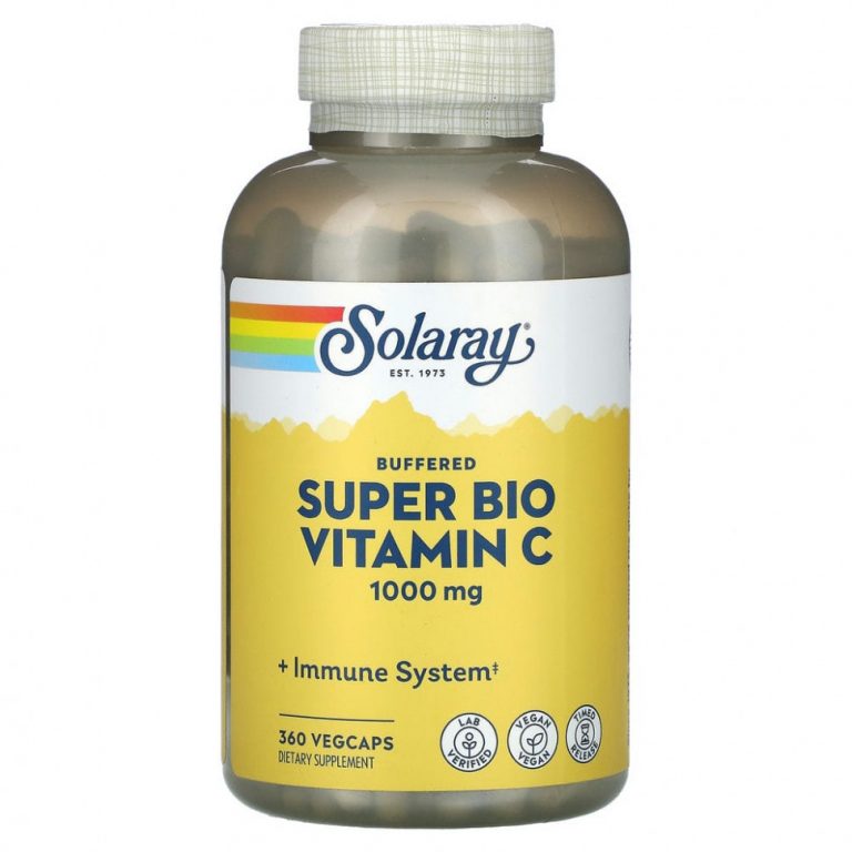 Solaray, Super Bio Vitamin C, буферизированный витамин С, 500 мг, 360 вегетарианских капсул