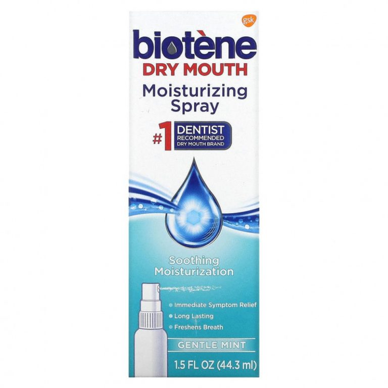 Biotene Dental Products, Увлажняющий спрей для сухого рта, нежная мята, 44,3 мл (1,5 жидк. Унции)