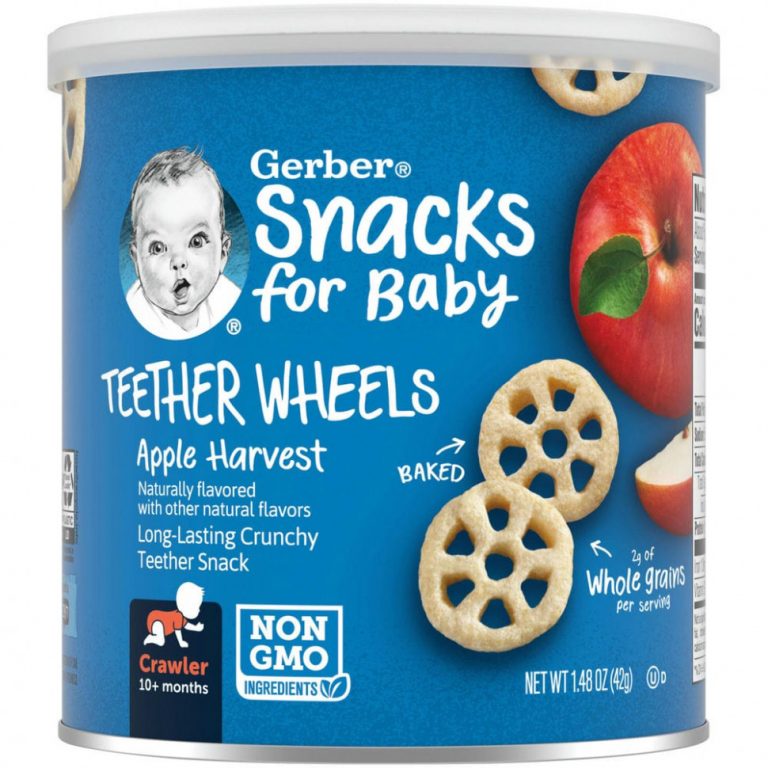 Gerber, Teether Wheels, для малышей от 8 месяцев, с яблоком, 42 г (1,48 унции)