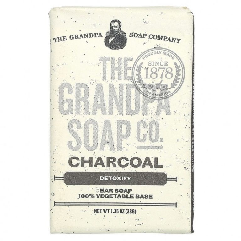 The Grandpa Soap Co., Брусковое мыло для лица и тела, детокс, древесный уголь, 38 г (1,35 унции)