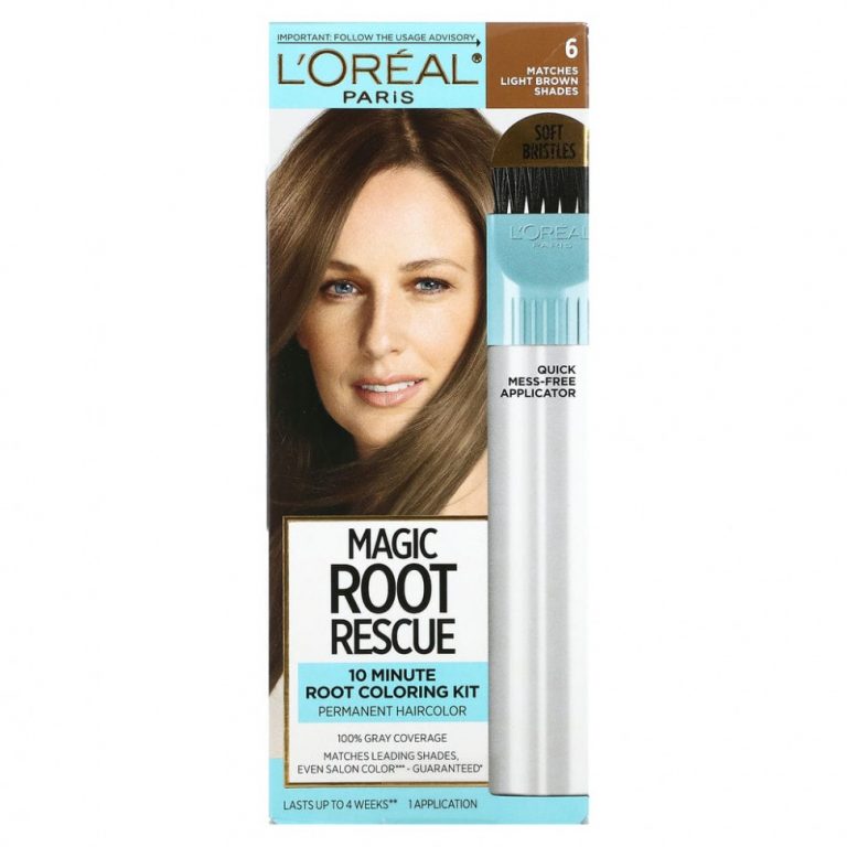 L’Oreal, Magic Root Rescue, комплект для окрашивания корней за 10 минут, оттенок 6 светло-каштановый, на 1 применение