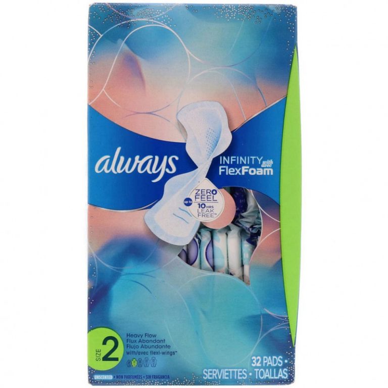 Always, Infinity Flex Foam with Flexi-Wings, размер 2, для впитывания увеличенного количества жидкости, без запаха, 32 прокладки