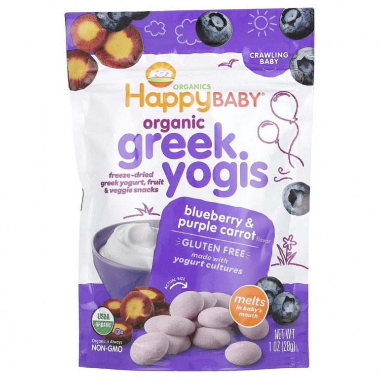 Happy Family Organics, органический греческий йогурт, черника и фиолетовая морковь, 28 г (1 унция)