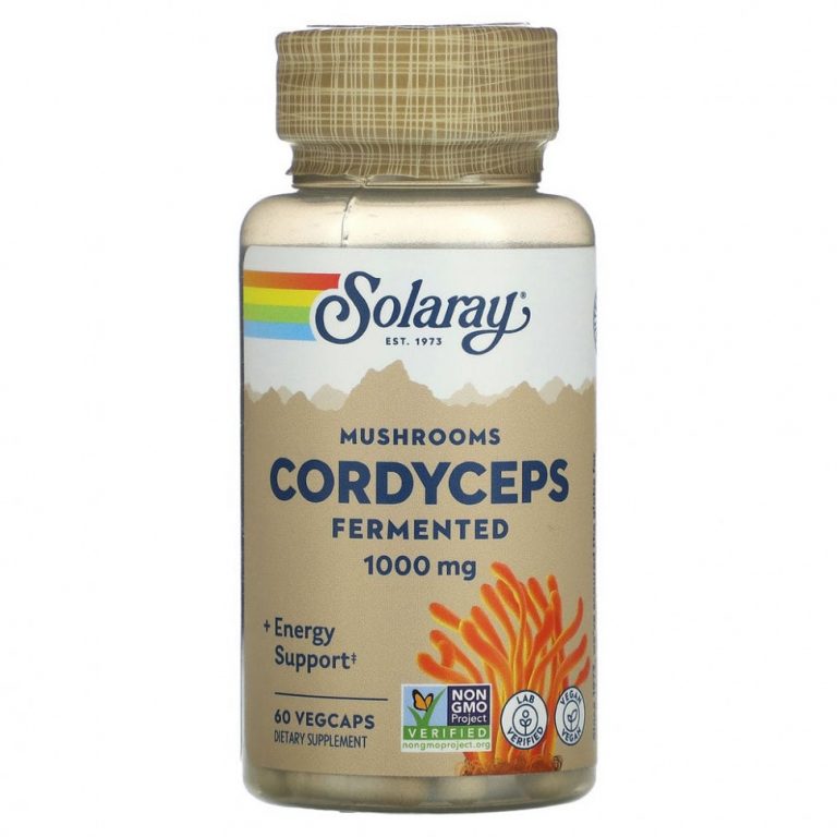 Solaray, Organic Grown Fermented Cordyceps, 500 mg, 60 VegCaps