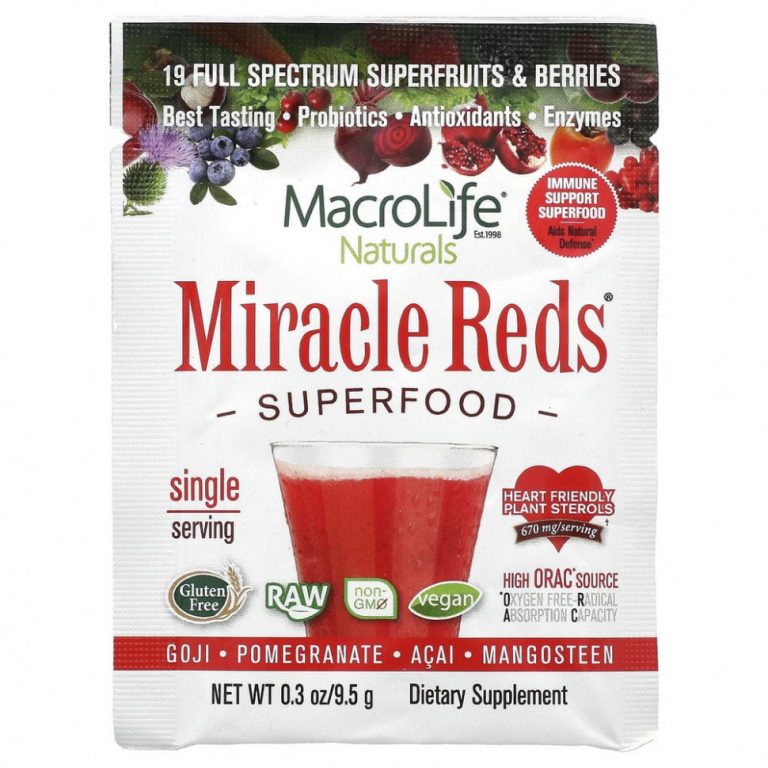 Macrolife Naturals, Miracle Reds, Superfood, Goji- Pomegranate- Acai- Mangosteen, 9.4 g