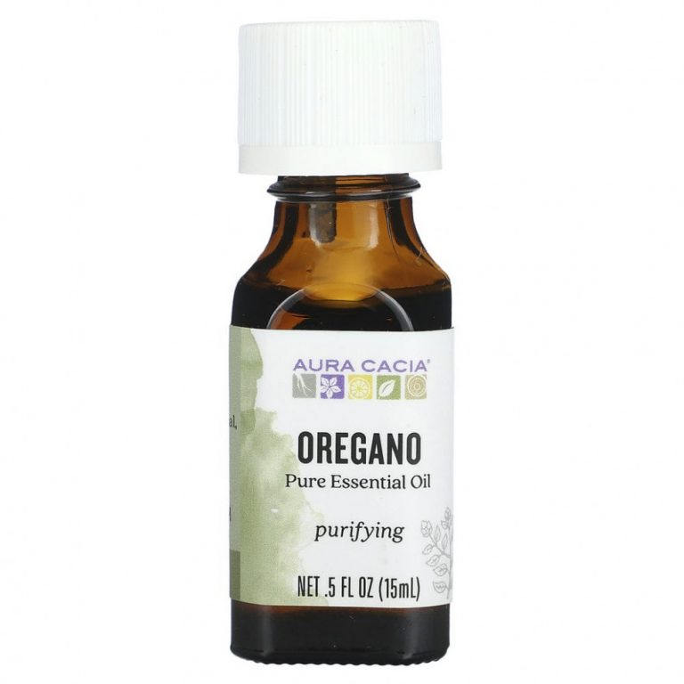 Aura Cacia, чистое эфирное масло, орегано, 15 мл (0,5 жидк. унции)