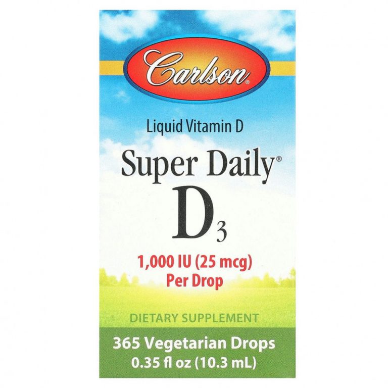 Carlson Labs, Super Daily D3, 1000 МЕ, 10,3 мл (0,35 жидк. унции)