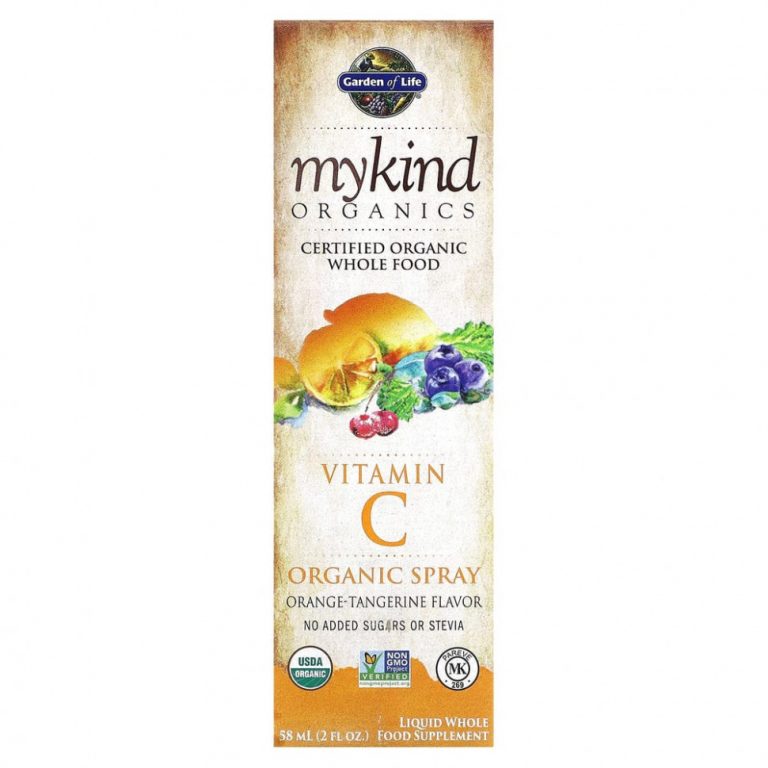 Garden of Life, MyKind Organics, спрей с органическим витамином C, вкус апельсина и мандарина, 58 мл (2 жидкие унции)