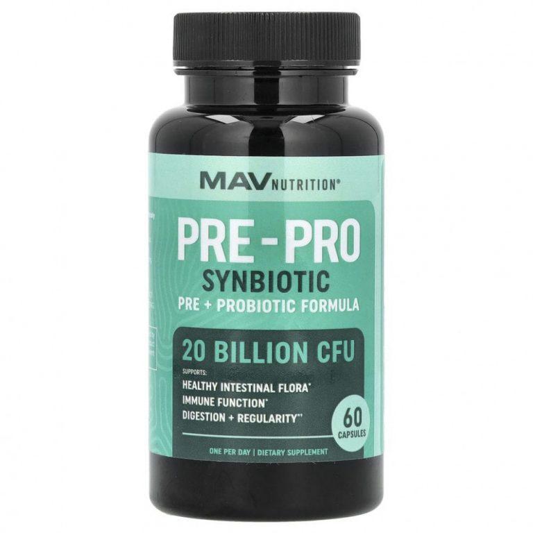 MAV Nutrition, Pre-Pro, пребиотик и пробиотик, 60 растительных капсул