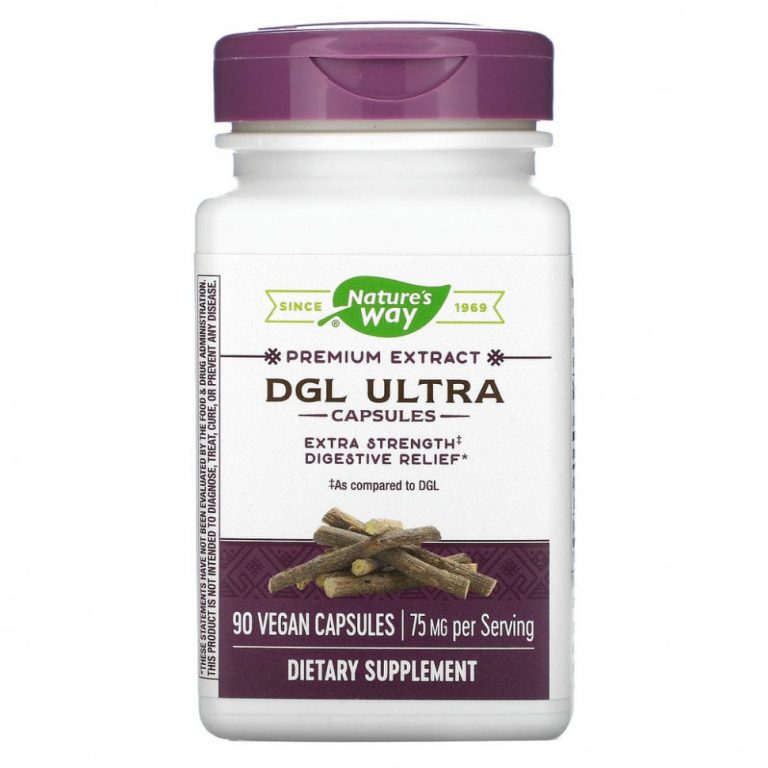 Nature’s Way, DGL Ultra, глицирризинат солодки, 75 мг, 90 веганских капсул