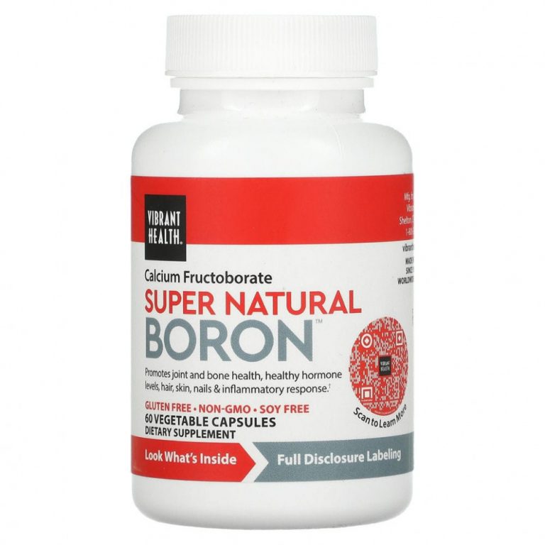 Vibrant Health, Super Natural Boron, 60 растительных капсул