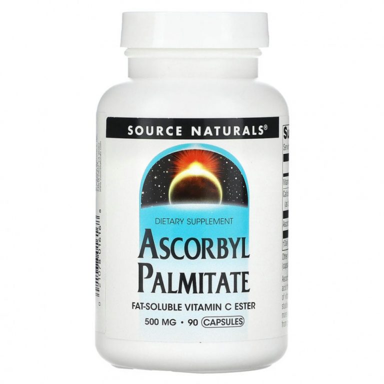 Source Naturals, аскорбил пальмитат, 500 мг, 90 капсул