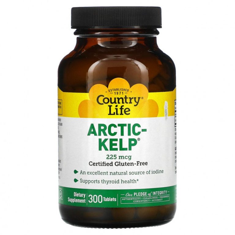 Country Life, Arctic-Kelp, арктические бурые водоросли, 225 мкг, 300 таблеток