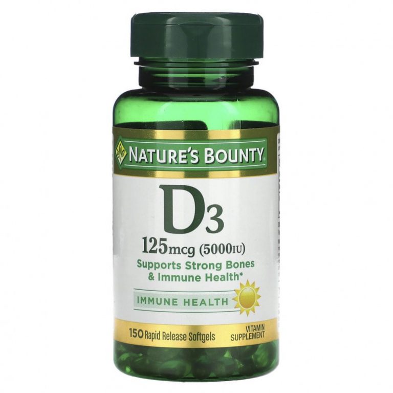 Nature’s Bounty, D3, Maximum Strength, 5000 IU, 150 Softgels