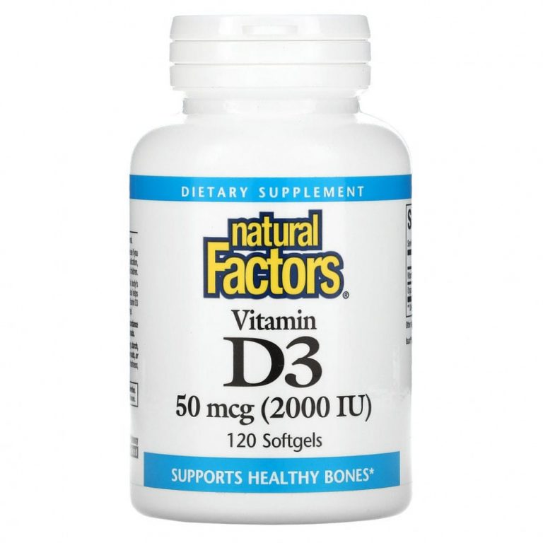 Natural Factors, витамин D3, 50 мкг (2000 МЕ), 120 капсул