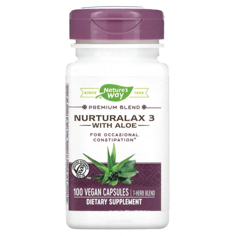 Nature’s Way, Nurturalax 3 с алоэ, 100 веганских капсул