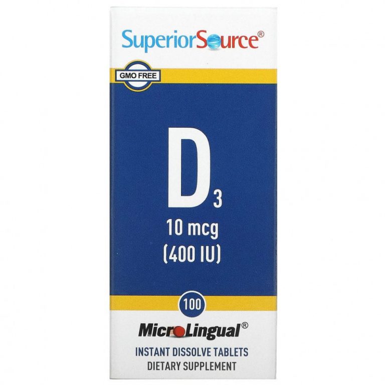 Superior Source, MicroLingual, Витамин D3, 400 IU, 100 таблеток