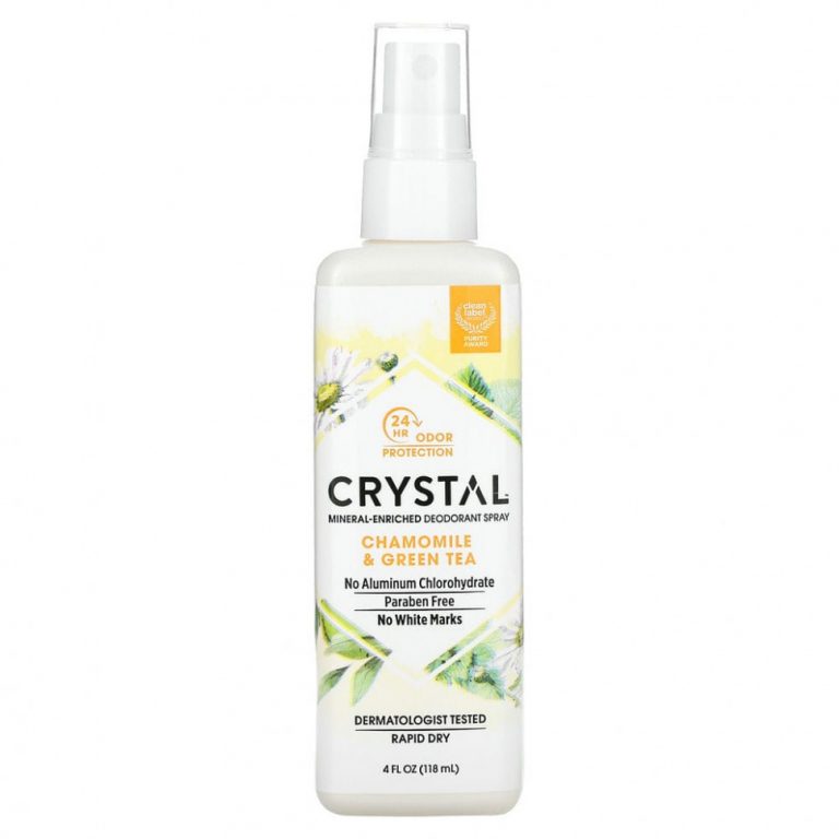 Crystal Body Deodorant, Минеральный дезодорант-спрей с ромашкой и зеленым чаем, 118 мл (4 жидких унции)