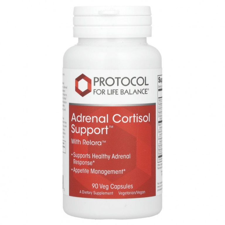 Protocol for Life Balance, Adrenal Cortisol Support с Relora, препарат для поддержки надпочечников, 90 растительных капсул